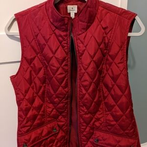 Red quilted vest